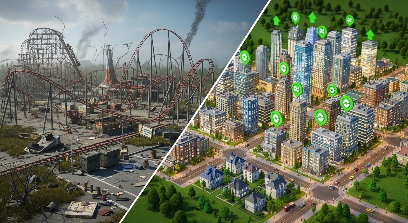 A comparison of failure vs. successful strategies in management & tycoon games